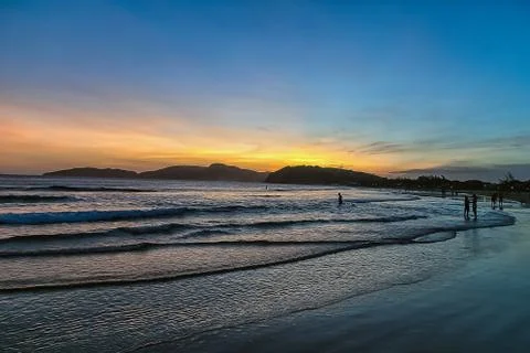 Sunset at the Buzios' beach Stock Photos