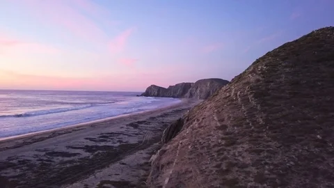 Sunset Cabo Beach Aerial Drone - Color Corrected Stock Footage 90141492