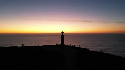 Sunset on the Cabo de Roca Stock Footage 299139361