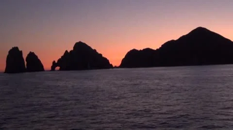 Sunset in cabo lands end Stock Footage 8926565