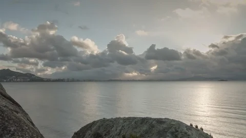 Sunset at Cacupé Beach Timelapse 2K Stock Footage 90359036