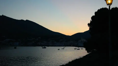 Sunset at Cadaques, Catalonia, Spain. Stock Footage 38840006