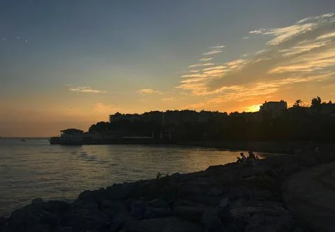 Sunset at Caddebostan Seaside Stock Photos