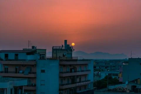 Sunset on Cagliari Foto stock