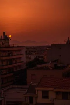 Sunset on Cagliari Foto stock