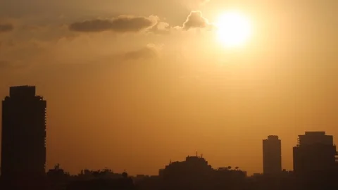 Sunset from Cairo Egypt Stock Footage 122131187