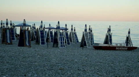 Sunset in Calabria beach Stock Footage 66333359
