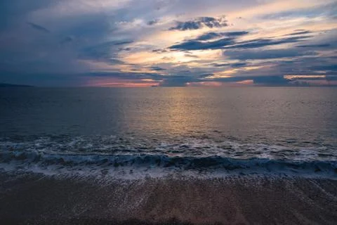 Sunset on the Calabrian beach Stock Photos