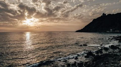 Sunset in Calafuria Stock Photos