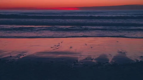 Sunset California beach Stock Footage 147954184