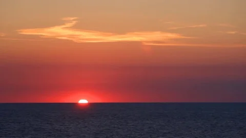 Sunset on the calm sea Stock Footage 77918685