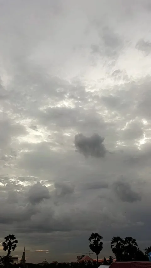 Sunset in Cambodia. Time lapse. Video stock 272201137