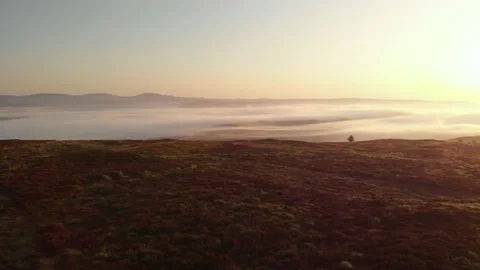 Sunset at The Cambrian mountains epic drone footage Stock Footage 194899623