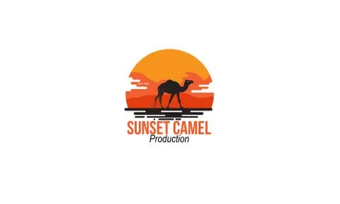 Sunset Camel Production Stock Illustration