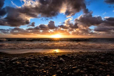 Sunset at Camogli Stock Photos