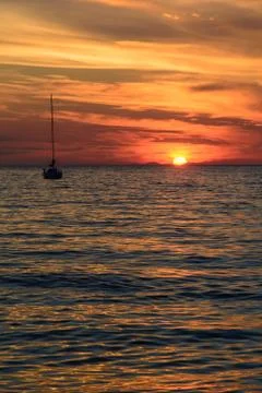Sunset on Campese beach Stock Photos