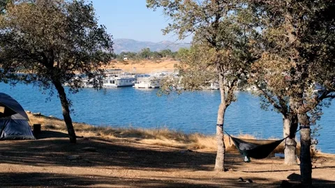 Sunset, camping near the water Stock Footage 249242444