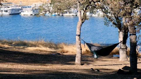 Sunset, camping near the water Stock Footage 249242448