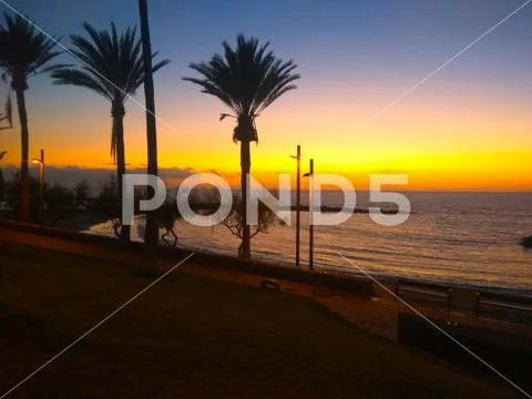 Sunset on the Canary Islands Stock Photos