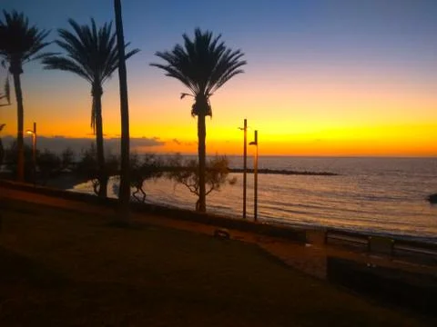 Sunset on the Canary Islands Stock Photos