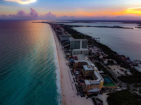 SUNSET CANCUN Foto stock