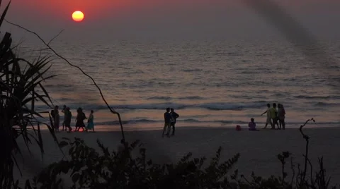 Sunset at Candolim beach Stock-Footage 43855290
