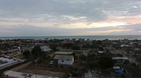 Sunset in Canoa, Ecuador Stock Footage 63435234