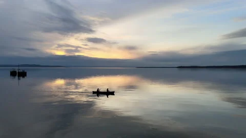 Sunset Canoe paddle HDR 動画素材 132248186