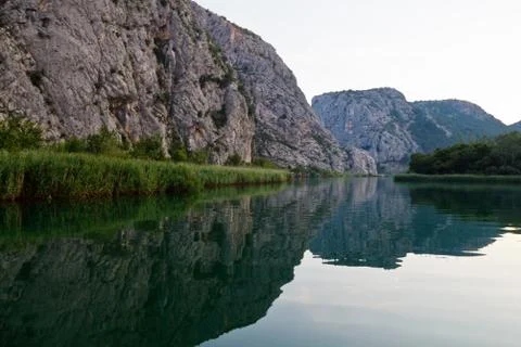 Sunset at canyon of the river near split, croatia Stock Photos