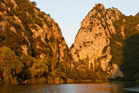 Sunset at canyon of the river near split, croatia Fotos de archivo