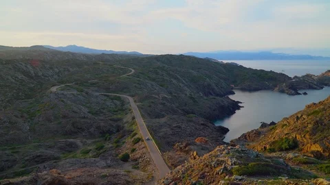 Sunset at Cap de Creus, Costa Brava, Catalonia, Spain Stock Footage 124322414