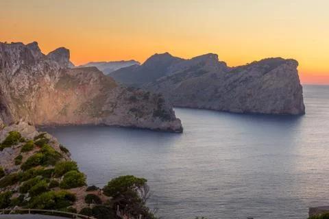 Sunset in the Cap de Formentor, Mallorca, Spain Stock Photos