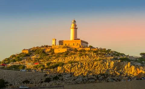 Sunset in the Cap de Formentor, Spain Stockfoto's