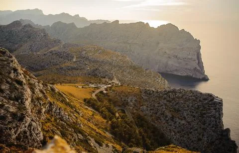 Sunset at cape de Formentor. Majorca. Spain Stock Photos