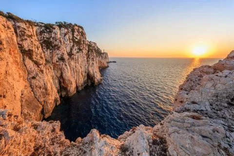 Sunset in Cape Doukato. Lefkada island Stock Photos