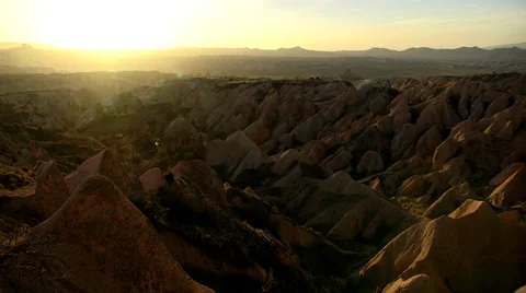 Sunset in Cappadocia.Turkey. Stock Footage 34987095