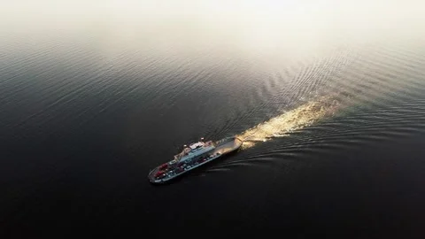 Sunset Car Ferry on Lake Champlain Stock Footage 318380222