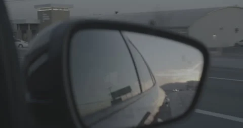 Sunset in a Car Mirror in Rural Texas. Stock Footage 246497124