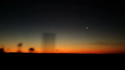 Sunset from the car simple Stock Footage 116123291