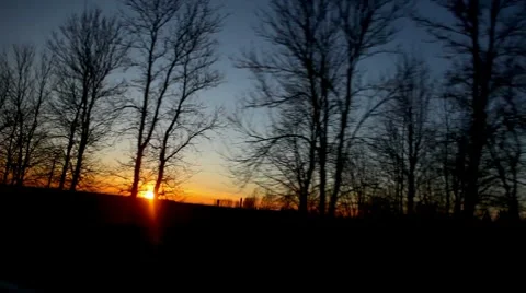 Sunset from the car window Stock Footage 7769911