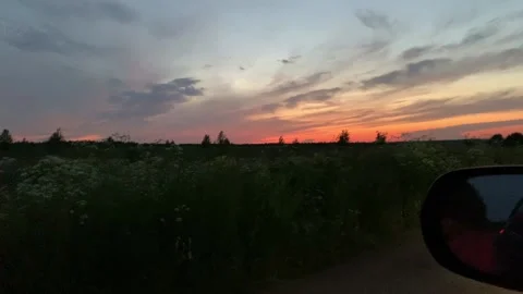 Sunset from the car window Video stock 172099046