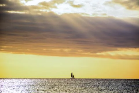 Sunset in the Caribbean Stock Photos