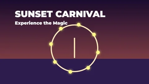 Sunset Carnival Magic: Abstract glowing circle graphic for event titles and.. Stock Footage 336889701