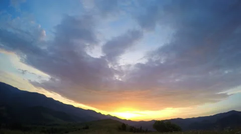 Sunset in Carpathian Mountains. Video stock 56941758