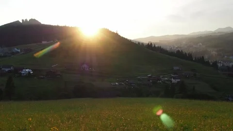Sunset in Carpathian mountains Stock Footage 221967739
