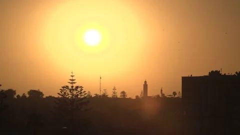 Sunset in Casablanca - 4K - Timelapse Stock Footage 80217804