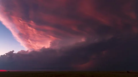 Sunset cast on a building storm Stock Footage 272749869
