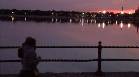 Sunset on Castle Island Video stock 589451