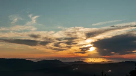 Sunset at Castle Rock Mountain Peak, Gimbal Hyperlapse Stock Footage 145466417