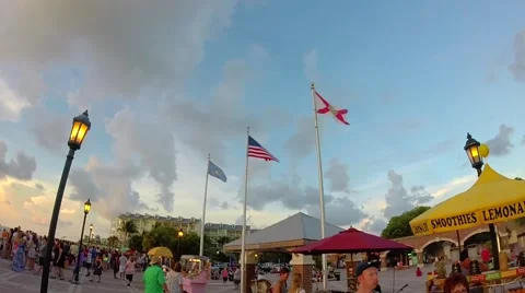 Sunset celebration at mallory square in key west, florida Stock Footage 41869178